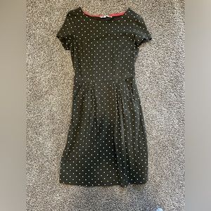 Boden olive and white polka dot dress